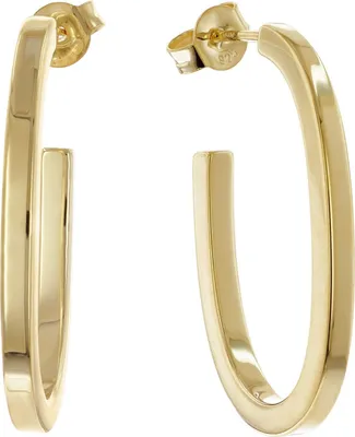 trendor 68851 Damen-Ohrringe Gold auf Silber 925 Steck-Creolen 30 mm 1