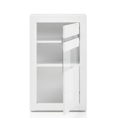 Produktbild von Kommode in Hochglanz weiß  COGO-61 modernes Design mit Griffmulden und LED BxHxT: 66x112x35cm