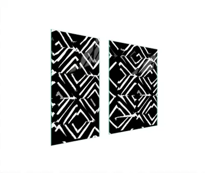Immagine prodotto di Piastre copri fornelli 2 pezzi 75x52 Copri piano cottura in Vetroceramica tagliere in vetro pezzo nero