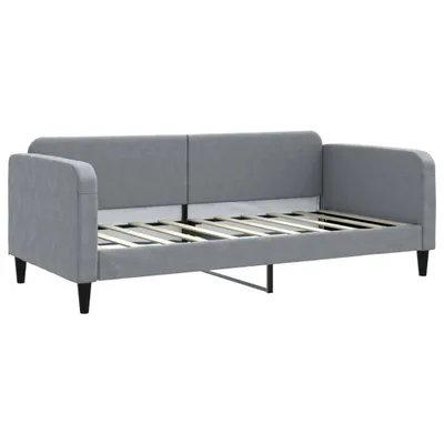 Image de vidaXL Lit de jour gris clair 90x190 cm Tissu