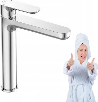Produktbild von LAVEO TONDO Waschtisch-Standarmatur, hoch, chrom, mit Klick-Klack-Verschluss