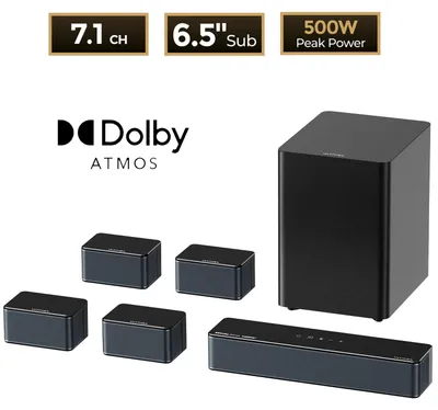 Produktbild von Poseidon D80 Boom - Soundbar - 7.1-Kanal-Surroundsound - Dolby Atmos - Bluetooth 5.3 - Subwoofer - App-Steuerung - Für Fernseher