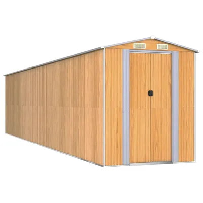 Produktbild von Geräteschuppen Hellbraun 192x855x223 cm Verzinkter Stahl