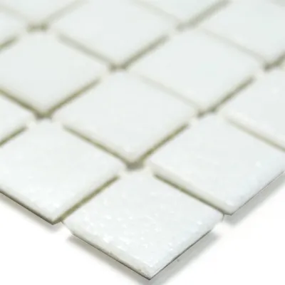 Produktbild von Glasmosaik Fliesen Doradus Weiß Uni Matt