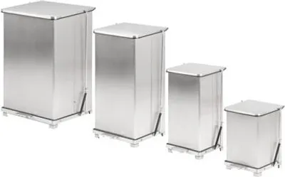Produktbild von Industrieller Tritt-Mülleimer 45 Liter - Matt Edelstahl