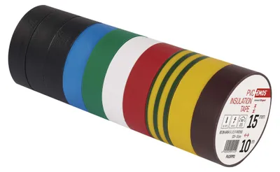 Izolační páska PVC 15mm / 10m barevný mix, 10 ks
