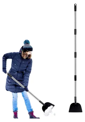 Produktbild von Schneeschaufel mit langem Griff zur Eisentfernung