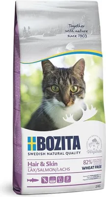 Produktbild von Bozita Cat Hair & Skin Wheat free Salmon 2kg, Adult, Lachs, 2 kg