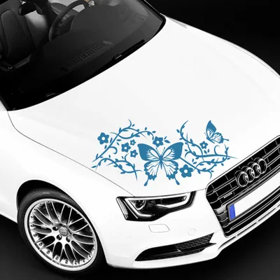 Produktbild von Aufkleber - Autoaufkleber "Butterfly Rankelement" 70cm x 31cm hellblau - Tuning Carystyling Heckscheibe Auto