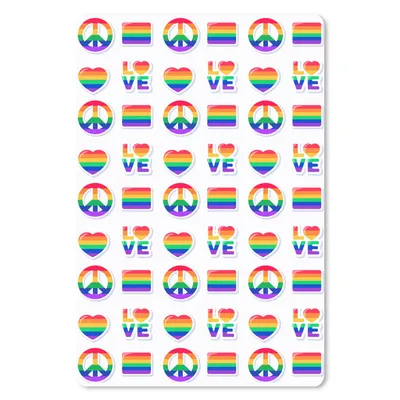 Produktbild von MuchoWow® Mauspad Mousepad Liebe - Regenbogen - Muster 40x60 cm - Mousepads - Maus Mat - Pad - Mausunterlage - Schreibtisch Accesoire