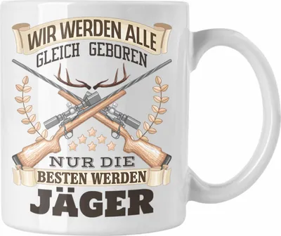 Produktbild von Trendation - Jäger Tasse Geschenk Spruch Bester Jäger Jagd (Weiß)