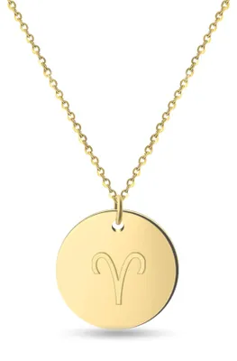 Produktbild von GD GOOD.designs Sternzeichen Kette Widder Gold 18 Karat - Wasserfest I Vergoldete Halskette mit Horoskop Anhänger I Zodiac Necklace aus Edelstahl für Damen