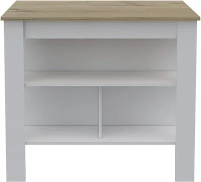Productafbeelding van Keuken Eiland - Keukenblok Trolley - Extra Werkruimte - Met Zitmogelijkheid - 103 cm Breed - Wit