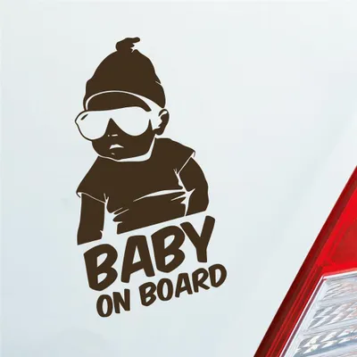 Produktbild von Auto Aufkleber Baby an Board Baby an Bord 19x10 cm Braun Sticker Heckscheibenaufkleber