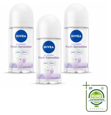 Image de 3 déodorants roll-on NIVEA Fresh Sensation - 50 ml - Lot de 3