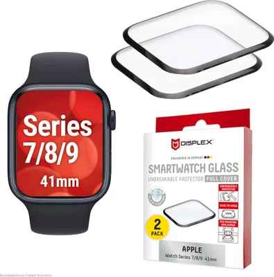 Zdjęcie produktu dla Displex 02142, Szybka na ekran, Smartwatch, Przezroczysty, Apple, Apple Watch 9/8/7 (41mm, Szkło hartowane