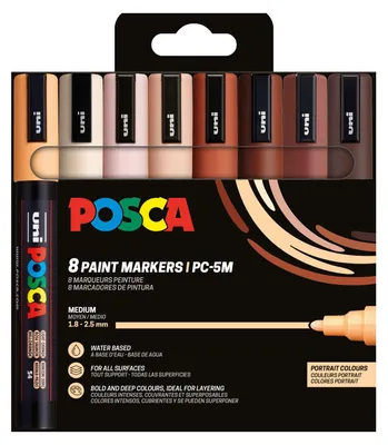 Produktbild von POSCA Pigmentmarker PC-5M 8er Set Porträtfarben