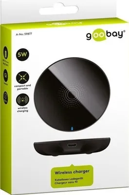 Produktbild von Goobay 59877, Drinnen, USB, Kabelloses Aufladen, 1 m, Schwarz