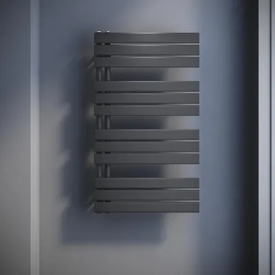 Immagine prodotto di SONNI: Radiatore a pannello design, verticali, a singolo strato, colore antracite, dimensioni 1038x600 mm. Riscaldamento a acqua o elettrico (senza resistenza)