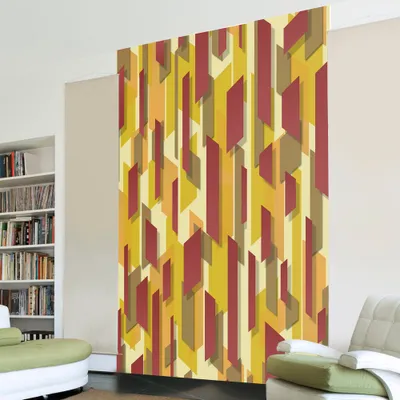 Produktbild von PURO TAPETE - Realistische Tapete ohne Rapport und Versatz 10m Vlies Tapetenrolle Wandtapete modern design Fototapete - Rosa Rot Weiß Beige Gelb Orange Blau f-A-0041-j-c