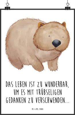 Produktbild von Mr. & Mrs. Panda Bild Wombat DIN A1 - Weiß - Geschenk, Plakat, Wandbild, Spruch, Australien, drucke, wanddeko, Kunstdruck, Lustige Sprüche, Motivation