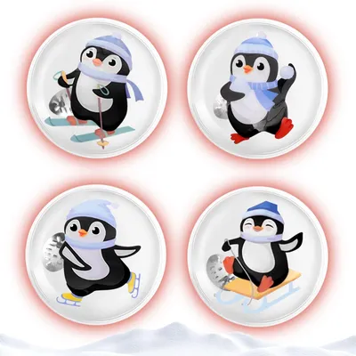 Produktbild von Solidchoice – Set mit 4 wiederverwendbaren Handwärmern in Pinguin-Form