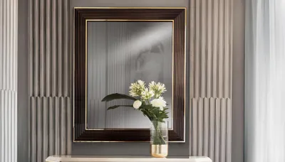 Zdjęcie produktu dla Lustro ścienne drewniana rama lustro meble arredoclassic 100x120cm drewniana rama ściana