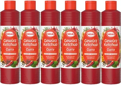 Immagine prodotto di Hela spice ketchup curry leggermente piccante spezia originale 800ml confezione da 6 pezzi