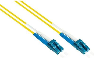 Image de Câble de raccordement fibre optique duplex OS2 LC-LC monomode 30 m LSZH jaune