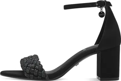 Produktbild von s.Oliver Damen Sandalette Strass geflochten geschlossene Ferse 5-28309-42, Größe:38 EU, Farbe:Schwarz