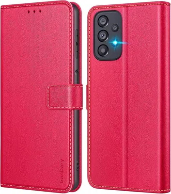 Produktbild von Samsung Galaxy A23 4G/5G Handyhülle, Premium Leder Klapphülle, Rot