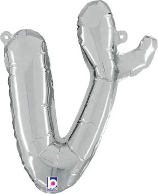 Produktbild von ABC14 Folienballon Buchstabe Skript Silber | V 36 cm