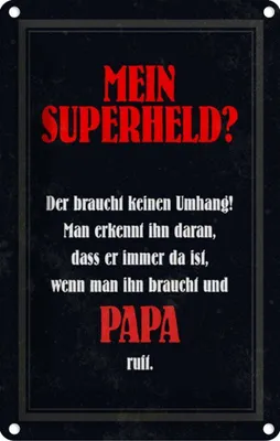 Produktbild von vianmo Blechschild 30x20 cm mein Superheld Papa Familie Freunde
