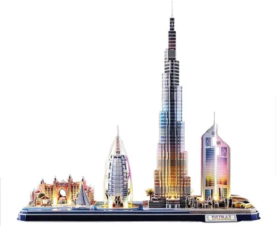 Obrázok produktu pre CUBICFUN Svietiace 3D puzzle CityLine panorama: Dubaj 182 dielikov