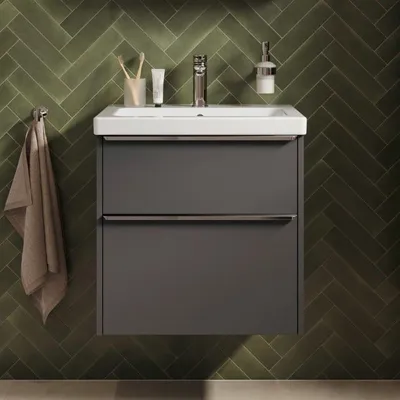 Image de Lavabo en céramique Duravit Joviva avec meuble sous-vasque de 60 cm