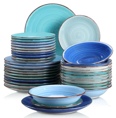 Immagine prodotto di Servizio di piatti - Set di piatti - 36 pezzi: piatti piani, piatti fondi, piatti da dessert - Servizio in Vetroceramica per 24 persone