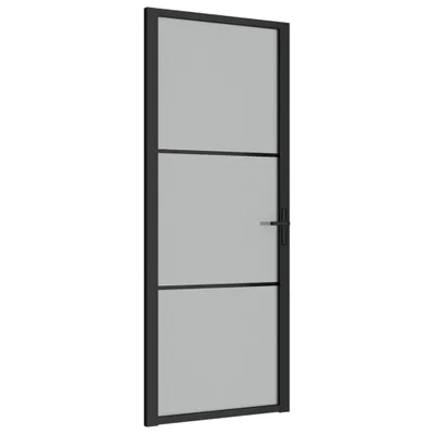 Produktbild von Innentür 83x201,5 cm Schwarz Mattglas und Aluminium