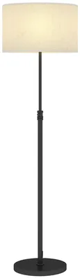Produktbild von HOMCOM Stehlampe E27 Wohnzimmer Höhenverstellbar Dimmbar mit Leinen-Lampenschirm