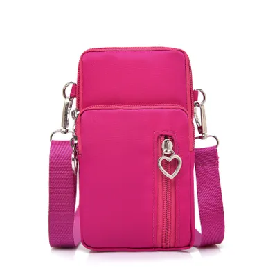 Image de Petit sac bandoulière femme, sac bandoulière téléphone portable crossbody, bandoulière réglable, E0197 Rose