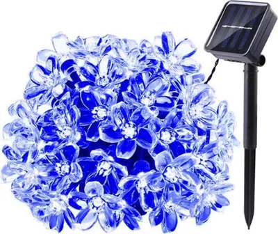 Produktbild von Solarlaterne, 7 m (23 Fuß) lange Lichterkette mit 50 LEDs in Pfirsichblütenform für den Garten