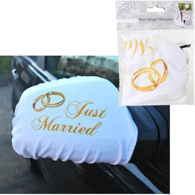 Produktbild von Autospiegel-Deko Just Married Autodeko Hochzeit