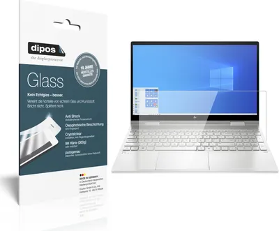 Produktbild von 2x Schutzfolie für HP Envy x360 15 ed0768ng - Anti-Shock 9H Folie dipos Glass Kunststoffglas