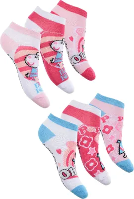 Produktbild von Peppa Pig Sneaker Socken Strümpfe 6 Paar Set für Kinder, Größe:23-26