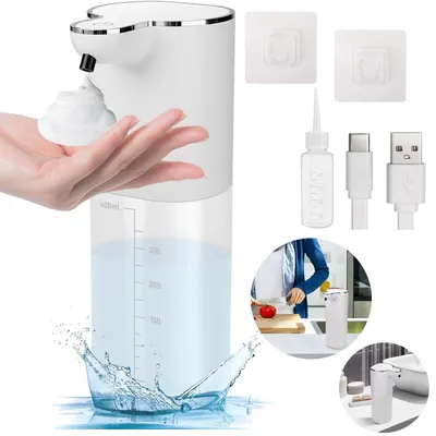 Produktbild von Automatischer Seifenspender Wandbefestigung, Flüssigseifenspender, mit 4 Einstellbare Stufen, Für Küche, Bad, Schule, Hotel