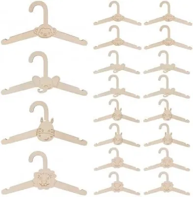 Produktbild von Holzhängevorrichtungen für Kinder – Set mit 20 Stück – Kleiderbügel für Babykleidung – Holz-Kleiderbügel für Babykleidung – Rutschfest
