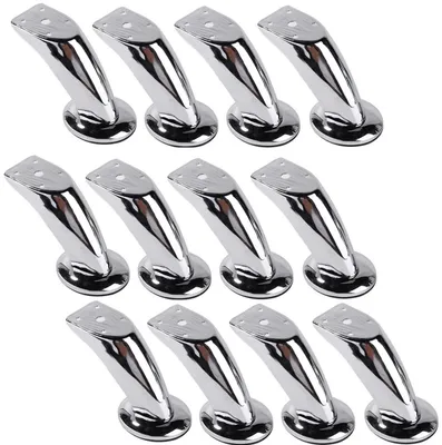 Produktbild von 12er Set Möbelbeine Metall | Schrankfüße [Höhe-12 cm] | Beine für Sofas, Bett, Stühle, Couchtische, Schränke und andere Möbel | Sockelfuß | Tischbeine - Möbelfüße | Sofafüße | Schrankfuß