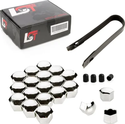 Produktbild von 20x Radschraubenkappen 17mm chromfarben für ALFA ROMEO FIAT LANCIA SUBARU TOYOTA
