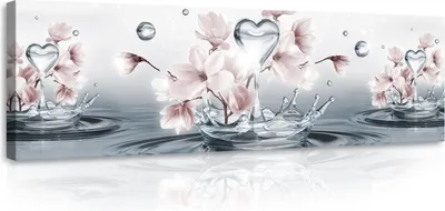 Produktbild von Leinwandbilder Blumen Abstrakt 145x45 cm Modern Panorama XXL Canvas Bilder Leinwandbild Leinwand Bilder Schlafzimmer Wohnzimmer Wandbilder Kunstdruck Wand Bild auf Leinwand Aufhängefertig