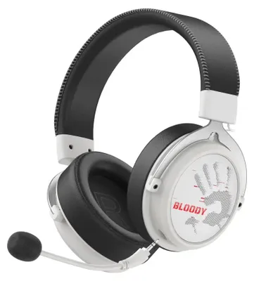Obrázok produktu pre A4tech Bloody МR-590 Hráčske bezdrôtové slúchadlá s mikrofónom, Bluetooth 3,5 mm jack, biela