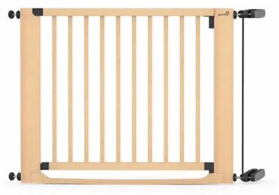 Image de Geuther Barrière d'escalier Easylock FlatStep bois 87-95 cm - seuil plat, kit rampe blanc